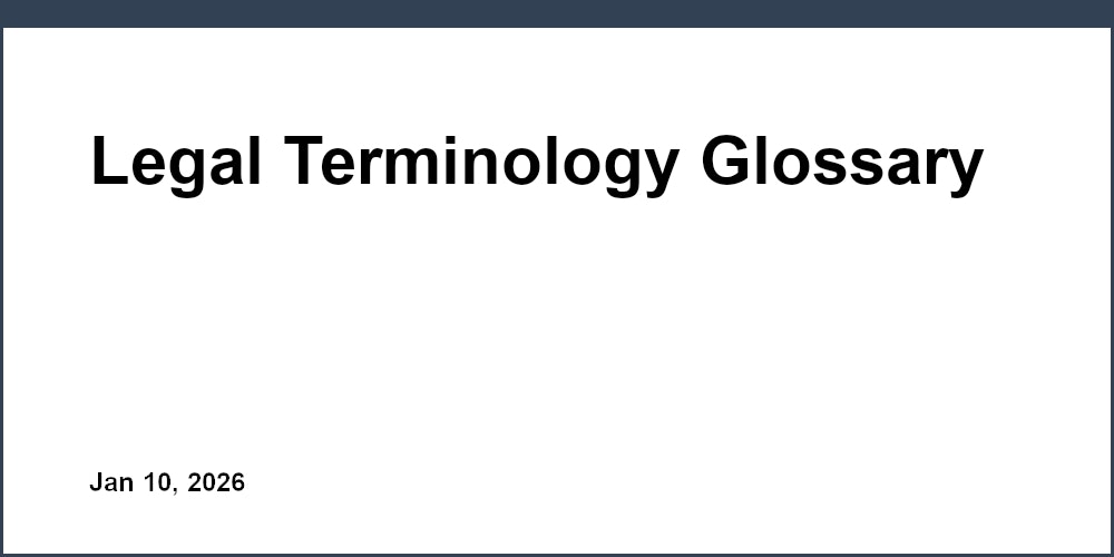 Legal Terminology Glossary