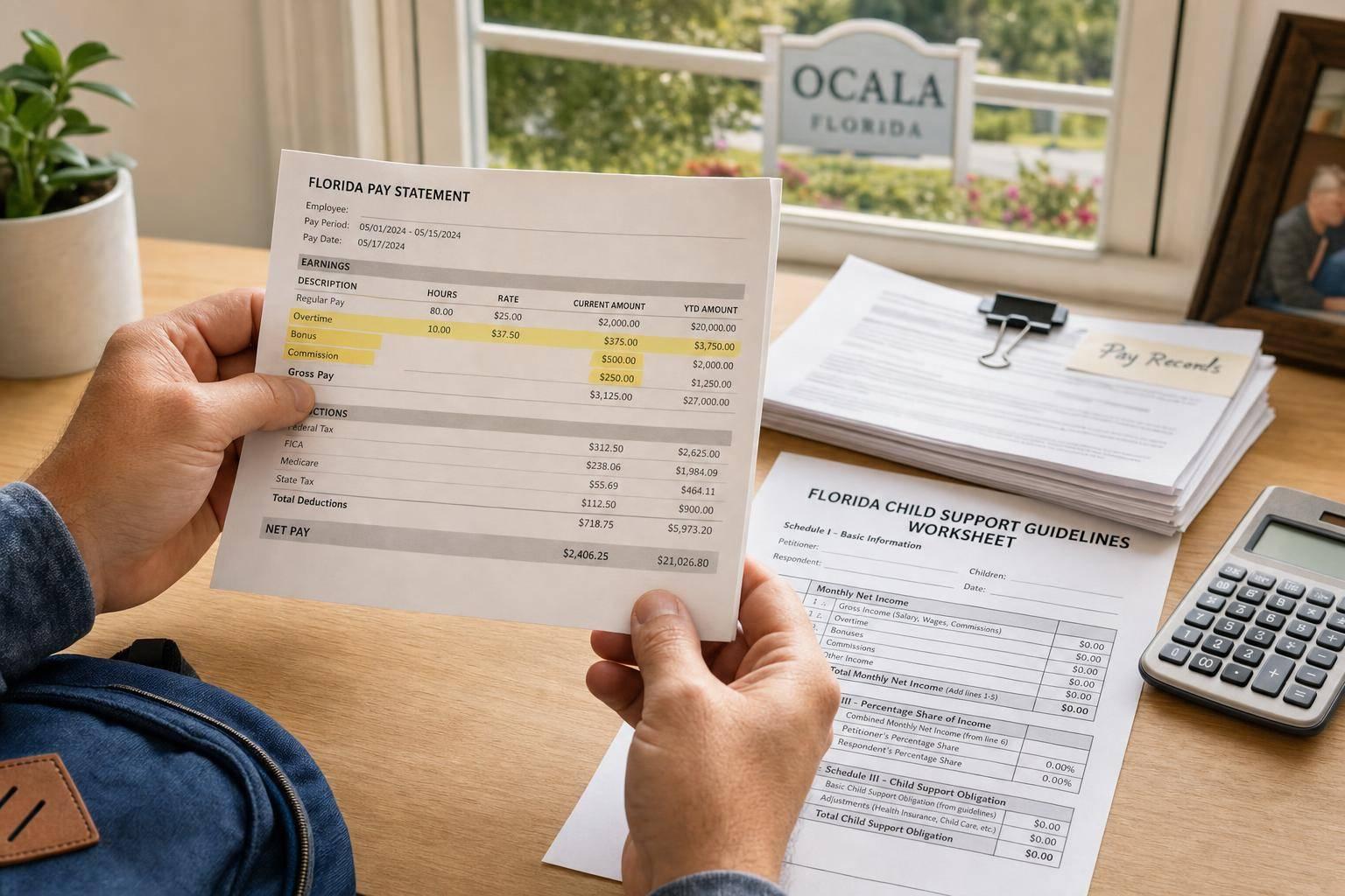Florida Child Support for Overtime and Bonuses